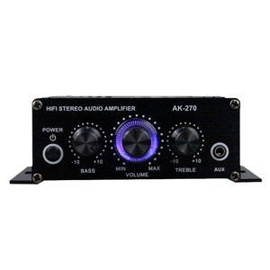 YIXINSHENG AK-270 Hifi Stereo Audio Amplifier 12V <b>Mini</b> Amplifier With Bass Treble Control AUX Input For Car <b>Speaker</b> - Product Image 5