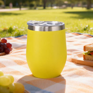 Gobelet à vin isotherme à double paroi en acier inoxydable Vista 12 oz avec couvercle coulissant - Anti-fuite - Sans BPA - Prêt pour les voyages - Product Image 1