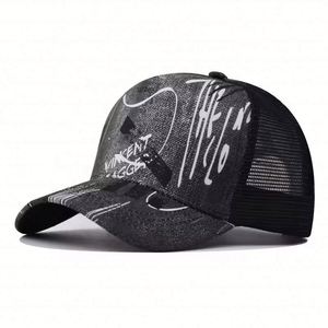 Gorra de béisbol de verano 2024 al por mayor con estampado Tie-Dye para hombre, gorra deportiva de malla de 5 paneles estilo camionero - Product Image 3