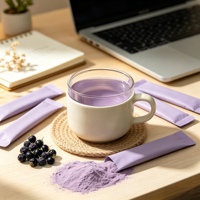 Poudre de jus de goji noir instantané la plus vendue pour les mélanges de remplacement de repas au yaourt et au porridge