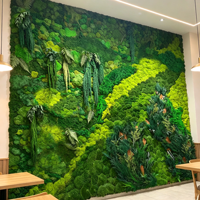 Grande Décoration Murale en Mousse Préservée, Verdure Naturelle Écologique, Durable, Sans Entretien, Style Rustique pour la Maison et le Bureau