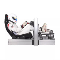 Cabina de Simulación de Carreras y Vuelo de Aluminio Asiento de Simulación Fórmula 1 para Direct Drive de Thrustmaster MOZA Speed Magic DD1