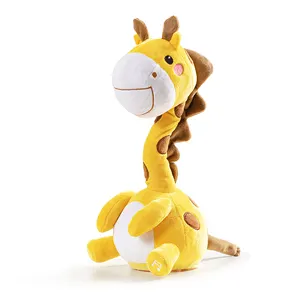 Tumama çocuklar elektrikli peluş şarkı dans zürafa müzik konuşurken oyuncaklar dolması dans hayvan oyuncak bebekler için