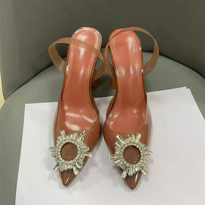 Sandalias Plastico 2025 New Arrival Phụ Nữ Giày Bạc Rhinestone Màu Xanh Tím Màu Xanh Lá Cây Rõ Ràng Gót Cho Phụ Nữ - Product Image 5