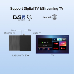 Receptor de Satélite Híbrido 4K OTT L36 de Alta Calidad, Sintonizador DVB-S2X LINUX 4.9, Decodificador con <span class=keywords><strong>Cccam</strong></span> <span class=keywords><strong>Iks</strong></span> e Iptv Audio Box - Product Image 3
