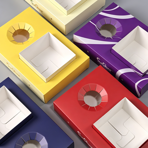 SunShine Rigid <b>Square</b> Gift Box With Handle And Ribbon Die Cut Window Ivory Board Satin Liner UV Logo - Product Image 4