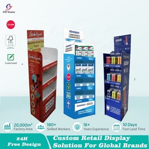 <span class=keywords><strong>Carton</strong></span> d'affichage de point de vente au détail 3 étagères pliable Style moderne support de sol pour supermarché <span class=keywords><strong>pharmacie</strong></span> Promotion papier présentoir - Product Image 1