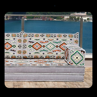 Ensemble de canapés au sol de style turc, motif Kilim bohème, banc rembourré pour salon