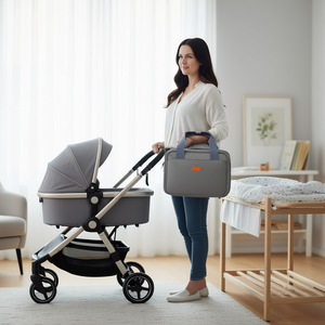 Estuche de transporte para extractor de leche Vevor, gris claro, tamaño mediano, de tela, con asa, para M5 M6, uso familiar, trabajo y viajes - Product Image 2