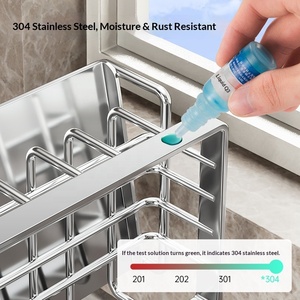 Organizzatore per Lavello con <span class=keywords><strong>Porta</strong></span> Spugne e Vassoio di Drenaggio Automatico in Acciaio Inox, <span class=keywords><strong>Porta</strong></span> Spugne e Sapone con Sistema di Auto-Drenaggio - Product Image 5