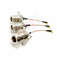Connecteur MCX mâle à 90 degrés vers prise femelle N à bride 4 trous pour câble pigtail RF RG316 RG178, câble de raccordement, câble d'extension, assemblage