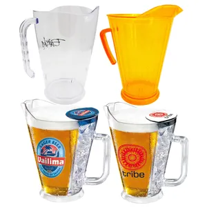 Stackable 30 /38/ 60oz Clear Transparent Plastic BPA Free Water Jug Pitcher Plastic Beer Pitcher With Handle