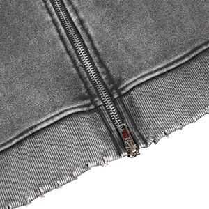 Sudaderas con Capucha para Hombre, Corte Cuadrado Personalizado, Estilo Vintage, Lavado Ácido, con Cierre y Efecto Desgastado - Product Image 3