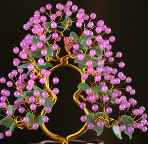 Magnifique <span class=keywords><strong>arbre</strong></span> en cristal <span class=keywords><strong>rose</strong></span> pour la décoration de la maison - Product Image 4