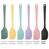 Spatule en silicone de qualité alimentaire, épaissie, résistante aux hautes températures, avec racloir intégré pour outils de pâtisserie