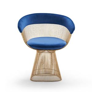 Современное домашнее металлическое кресло из нержавеющей стали с рамкой, Роскошная ткань, бархатные кресла для гостиной - Product Image 4