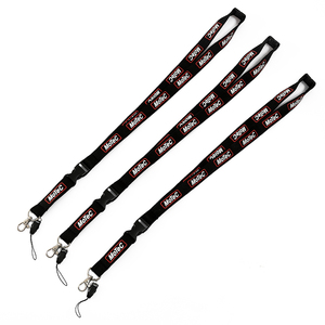 Factory Custom Silicone Printed <b>Polyester</b> Webbing <b>Lanyard</b> with Removable Clip for ID Card Badge Holder - Product Image 1