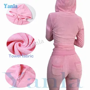 Conjunto de 4 piezas de ropa de calle para mujer, chaleco de toalla rosa, pantalones de chándal cortos, chándal con capucha, jogging, novedad de Otoño de 2022