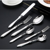 Ensemble de couverts de luxe 18/10 en acier inoxydable 304 forgé de haute qualité, finition miroir, manche sculpté, style nordique minimaliste