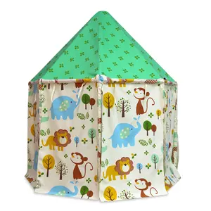 Asweets Indoor 100% Cotton Canvas Play Home Animal Kingdom Pavilion Tent For Kids