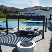 Pergola en aluminium, fabrication directe d'usine pour hôtels, complexes hôteliers, restaurants, balcons, projets d'espaces extérieurs, fabricant sur mesure