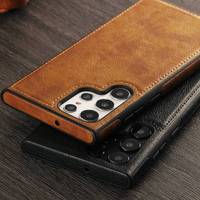 Étui en cuir rétro pour Samsung Galaxy S22 Ultra S23 Plus S22+ 5G S24 S25 Coque arrière de luxe pour téléphone