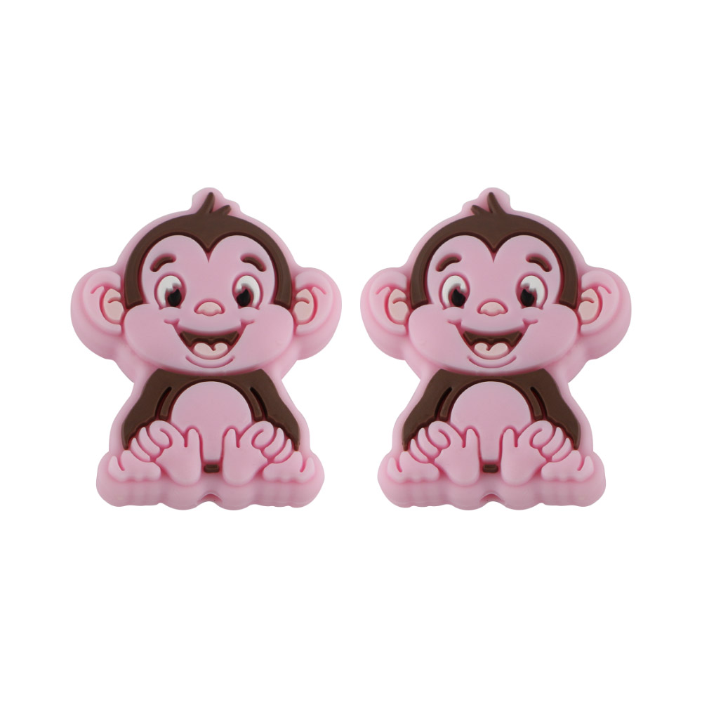Perle focale singe rose bébé SA119