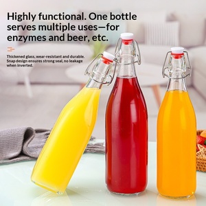 Bouteilles en verre à bouchon basculant, hermétiques, anti-fuite, <span class=keywords><strong>de</strong></span> qualité alimentaire, écologiques, pour la fabrication artisanale <span class=keywords><strong>de</strong></span> kombucha, <span class=keywords><strong>de</strong></span> jus et <span class=keywords><strong>de</strong></span> la fermentation à domicile - Product Image 4