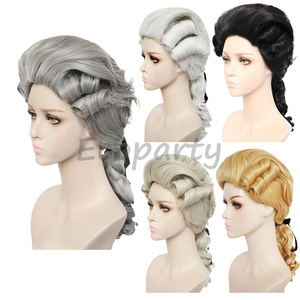 Mujeres sintético abogado juez barroco rizado disfraz <span class=keywords><strong>pelucas</strong></span> Deluxe histórico largo Rubio Cosplay peluca para Halloween Cosplay - Product Image 2