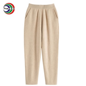 Pantalons d'hiver en cachemire pour femmes de haute qualité 100% cachemire pur Pantalons décontractés épais et chauds à la coupe flatteuse - Product Image 4