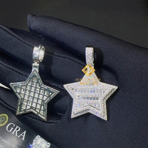 GRA Certificates Pass Diamond Tester Iced Out Fire Jewelry 925 Silver VVS1 Baguette Moissanite Diamond Pendant Necklace Gift - Product Image 5