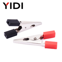 YIDI Rot-Schwarze 35mm 47mm 70mm Überbrückungskabel mit Krokodilklemmen, Metall-Alligator-Clips, Testleitungen, Sicherheitsbatterie-Multimeter-Crimpzange