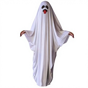 Halloween Horror Costume Cosplay Party <b>White</b> Outfit Masquerade Adult Ghost Skirt Silk Unisex - Product Image 3