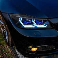 Pour BMW Série 3 E90 (2005-2012) 320i 330i Phares LED avec Angel Eyes RGB et DRL LED - Design à lentille de projecteur
