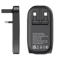 Cargador de Pared de Viaje GaN Mini Slim de 65W con 2 Puertos USB-C y 1 Puerto USB-A, Carga Rápida, Múltiples Salidas, Enchufe UK, Tendencia 2026