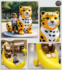 Panchine in Resina per Bambini a Forma di Tigre, Scultura Creativa in Fibra di Vetro per Esterni - Product Image 3