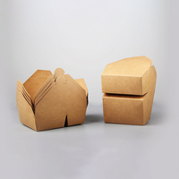 Boîtes d'emballage alimentaire à emporter écologiques et biodégradables personnalisées, boîtes à lunch en papier kraft multi-compartiments avec logo