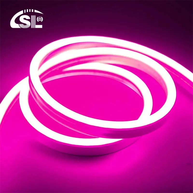 Popüler silikon neon flex pembe LED Neon Flex DC 12V IP65 su geçirmez 8x16mm 120 LEDs/M