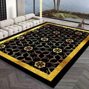Karpet beludru kristal berlian, karpet cetakan emas desain Modern ukuran besar untuk ruang tamu - Product Image 6