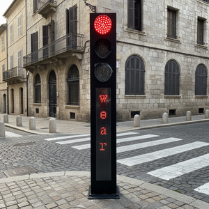 Feux d'avertissement d'urgence routière fabriqués en usine, alimentés par le réseau électrique, écran LED en aluminium, feux clignotants, contrôleur de circulation - Product Image 1