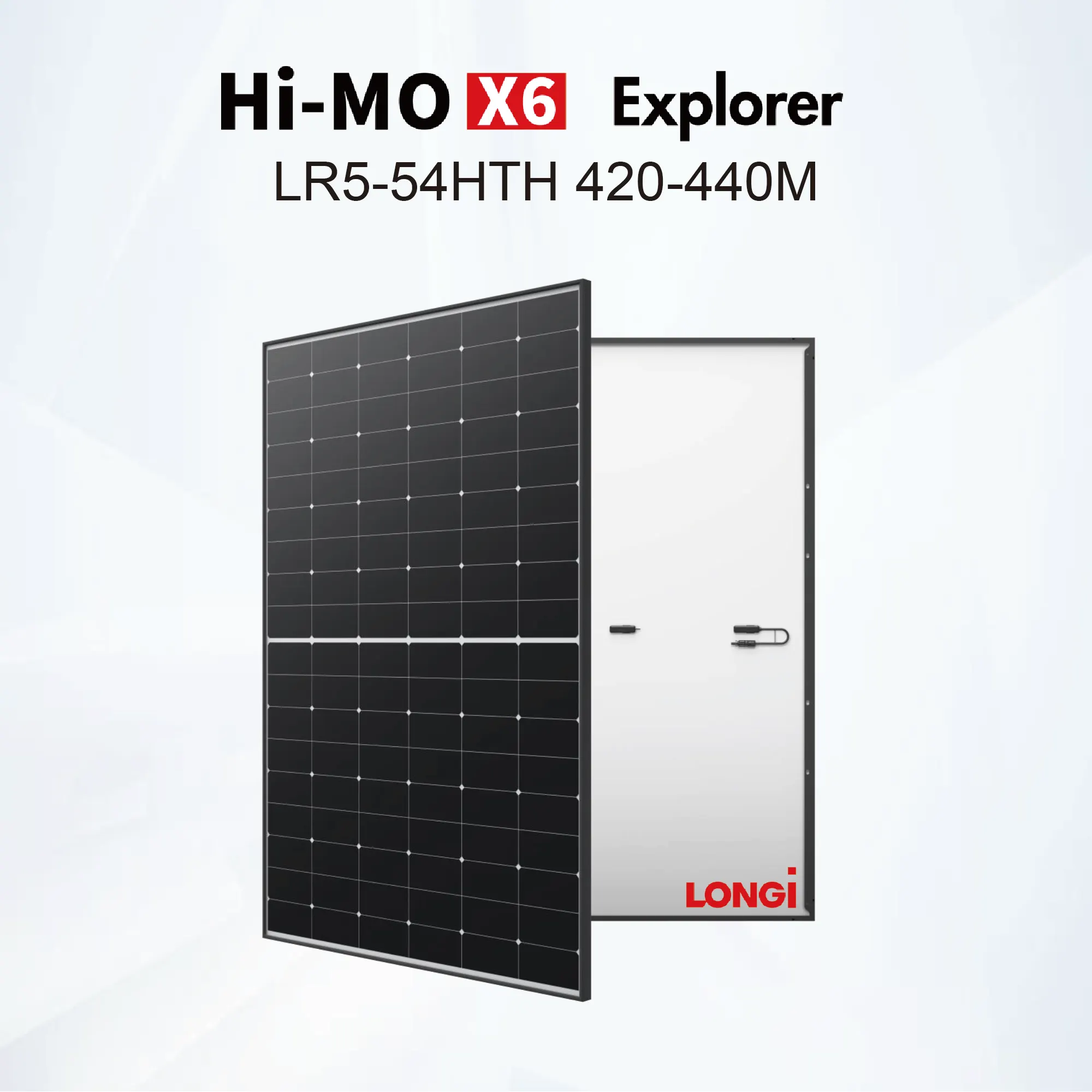 LONGi All Black Hi-MO X6 Explorer 435w Pv Panneau solaire haute efficacité photovoltaïque système d'énergie solaire domestique de grande marque