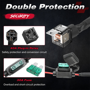 Cầu chì Rơle 40 AMP bật/tắt đèn LED làm việc chống nước vỏ phổ thông 5 pin khai thác dây nông trại xe nhẹ phụ kiện đèn xe - Product Image 4