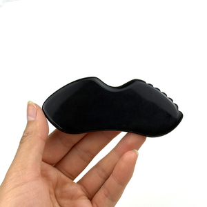 Hochwertiger natürlicher schwarzer Obsidian Gua Sha Benutzer definiertes Logo Schwarzes Obsidian-Kratz <span class=keywords><strong>massage</strong></span> werkzeug OEM/ODM - Product Image 2