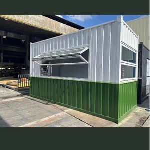 Quiosco de comida al aire libre de acero con ventana y puerta para uso en venta ambulante de desayunos - Product Image 1