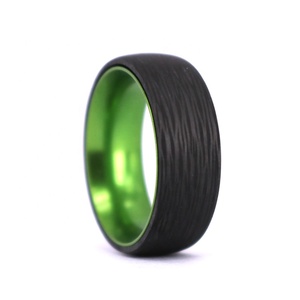 Anillo de compromiso de fibra de carbono forjado para boda, anillo de compromiso combinado, Color azul y negro, diseño a la moda, hazlo tú mismo y elige tu propio Color - Product Image 4