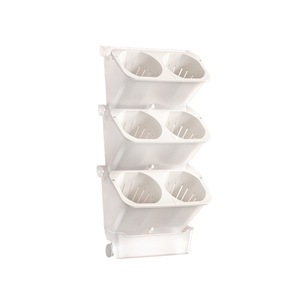 Macetas de pared rectangulares de plástico blancas, fáciles de instalar, para jardinería en interiores, balcones, suculentas, fresas y verduras. - Product Image 2