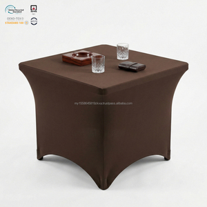 Housse de table extensible en spandex noir certifiée NFPA, 8 pieds, ajustée, écologique, imperméable, durable, style moderne, pour mariage - Product Image 1