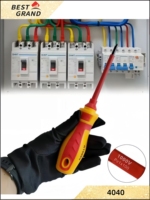 Kit d'outils de réparation pour électricien 13 pièces 1000V jeu de tournevis isolés interchangeables avec embouts à fente magnétiques