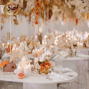 Muebles para Fiestas, Mesas Ovaladas de Metal Blanco de Lujo para Bodas y Eventos - Product Image 5