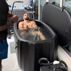 Ensemble de baignoire intelligente : Baignoire ovale grise moderne pour bain de glace avec refroidisseur et filtre Pro 1 HP blanc pour <span class=keywords><strong>spa</strong></span> de plongeon froid bien-être à domicile - Product Image 6